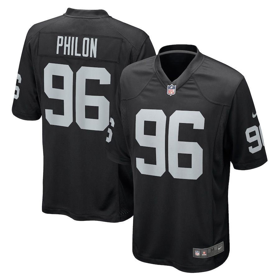 Men Oakland Raiders #96 Darius Philon Nike Black Game NFL Jersey